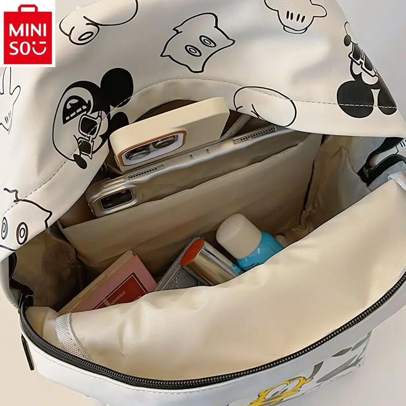 MINISO Disney-mochila de PU Michimini de alta calidad para mujer, gran capacidad, dulce y fresco, versátil, para niños