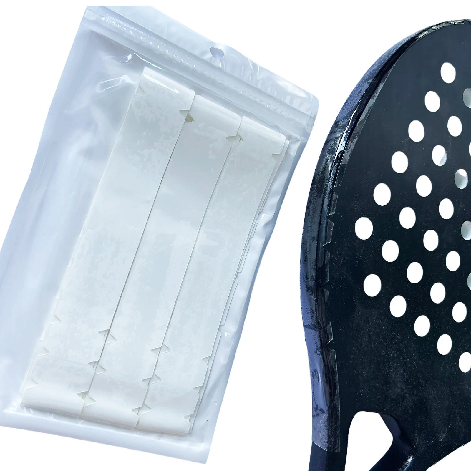 

3pcs Transparent Pickball Paddle Racket Frame Protect TPU Stickers Reduce Tennis Impact And Friction Sticker 2.6*76cm