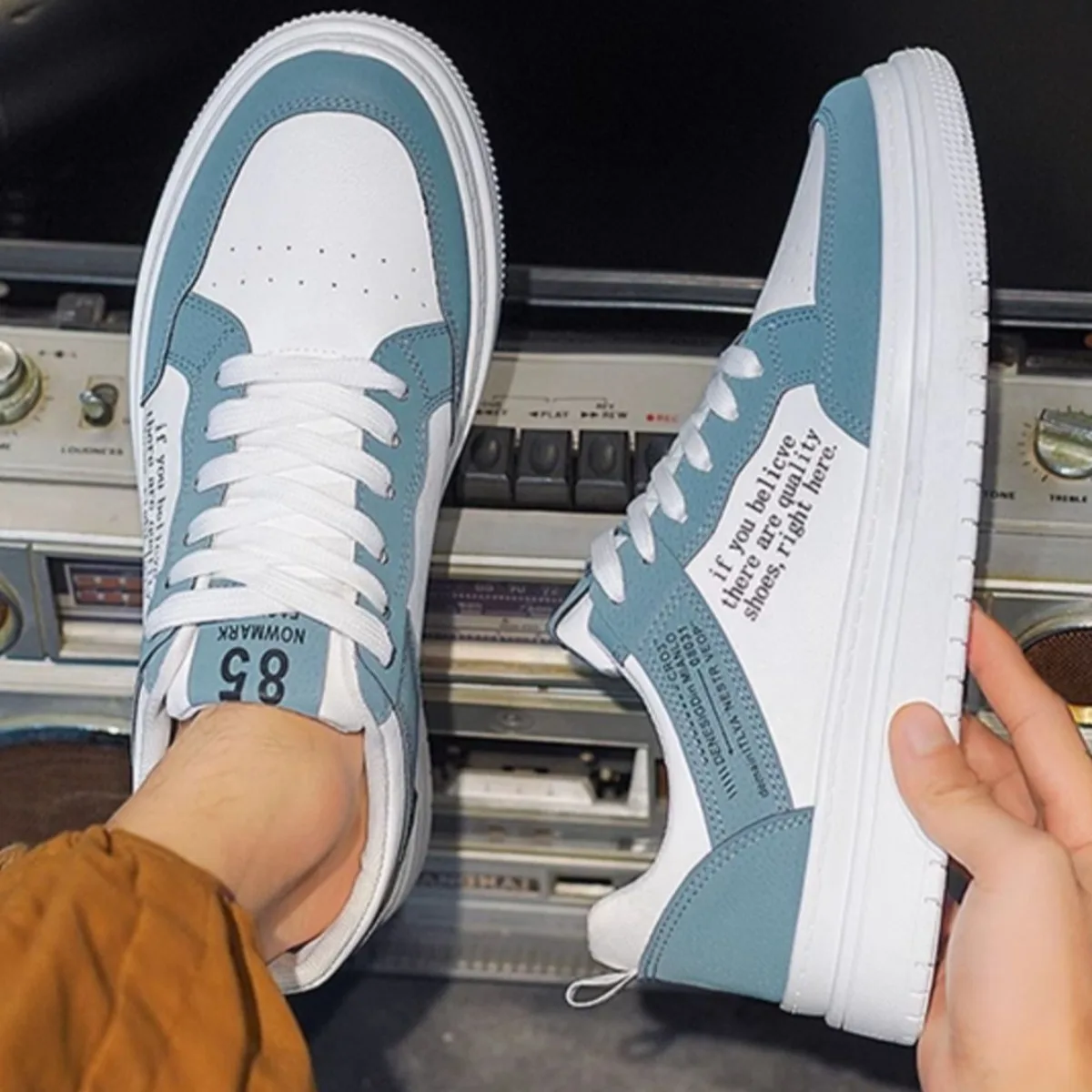 

Men's Campus Trendy Sneakers - Lightweight Breathable Non-Slip Shoes, Casual Sports Walking Footwear Suitable for All Seasons