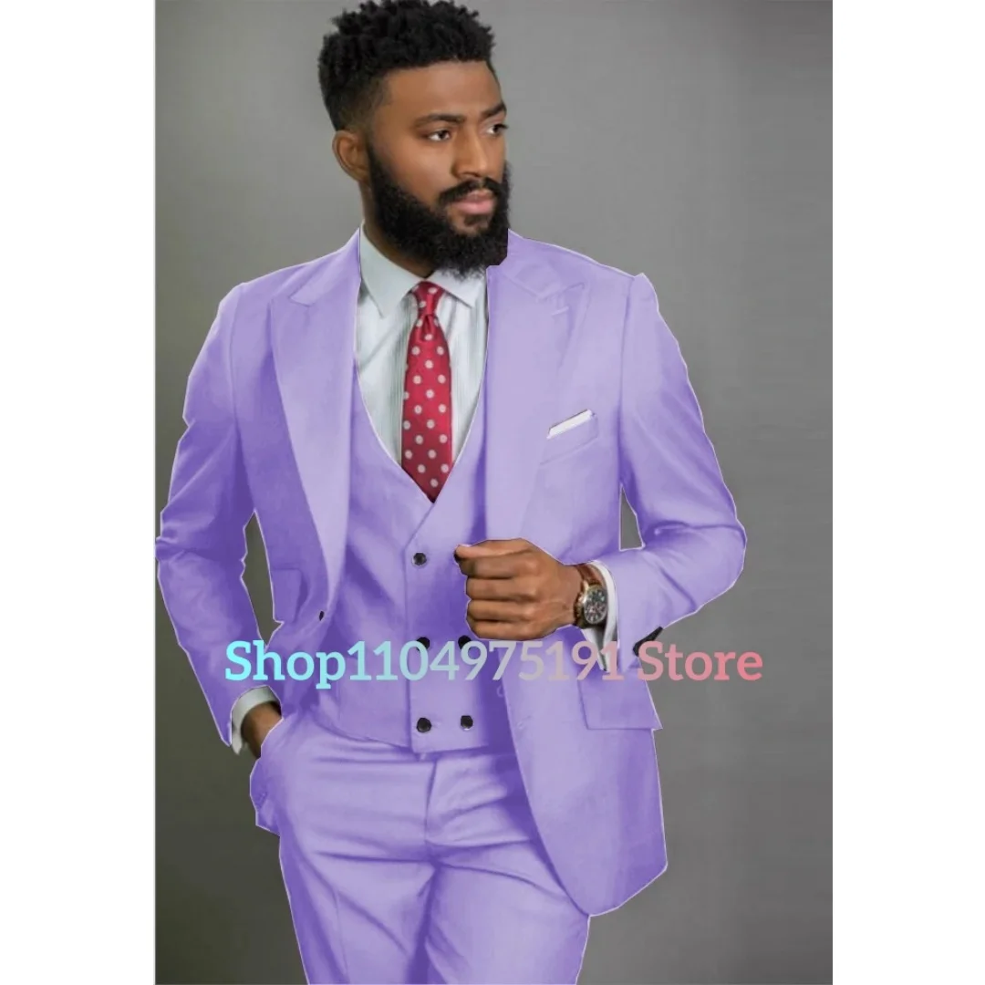 New fashion Costume Slim Fit Business Men Suits Slim Fit Formal Groom Tuxedos for Wedding Suits Jacket Pant Vest 3 Pieces