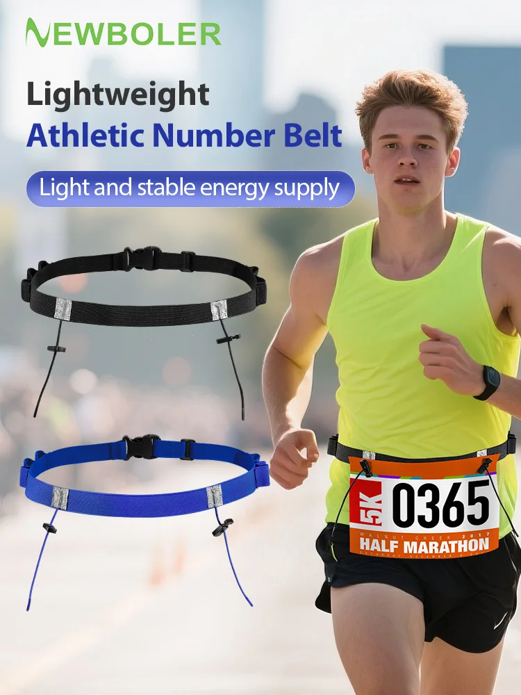 AliExpress NEWBOLER Running Race Number Belt Waist Pack Bib Holder For Triathlon Marathon Cycling Motor With 6 Gel Loops Fitness Sport Accessories