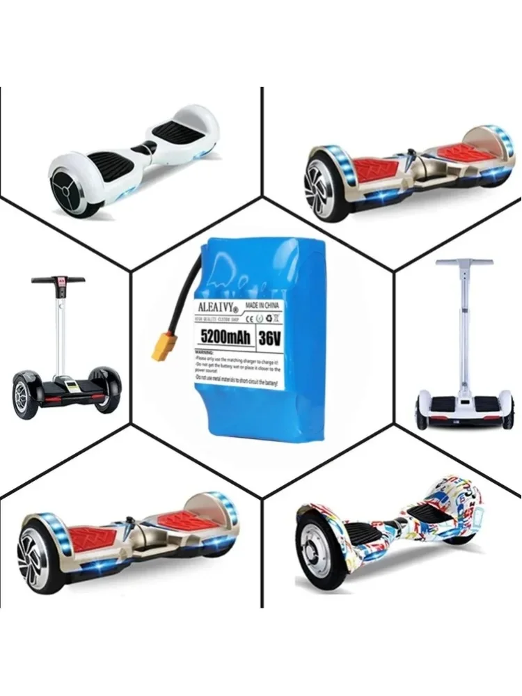 36V 10S2P 5200mAh 36V Lithium-Ionen-Akku für Elektroroller 18650 42V für Elektrischen Selbstbalancierenden Roller HoverBoard Einrad