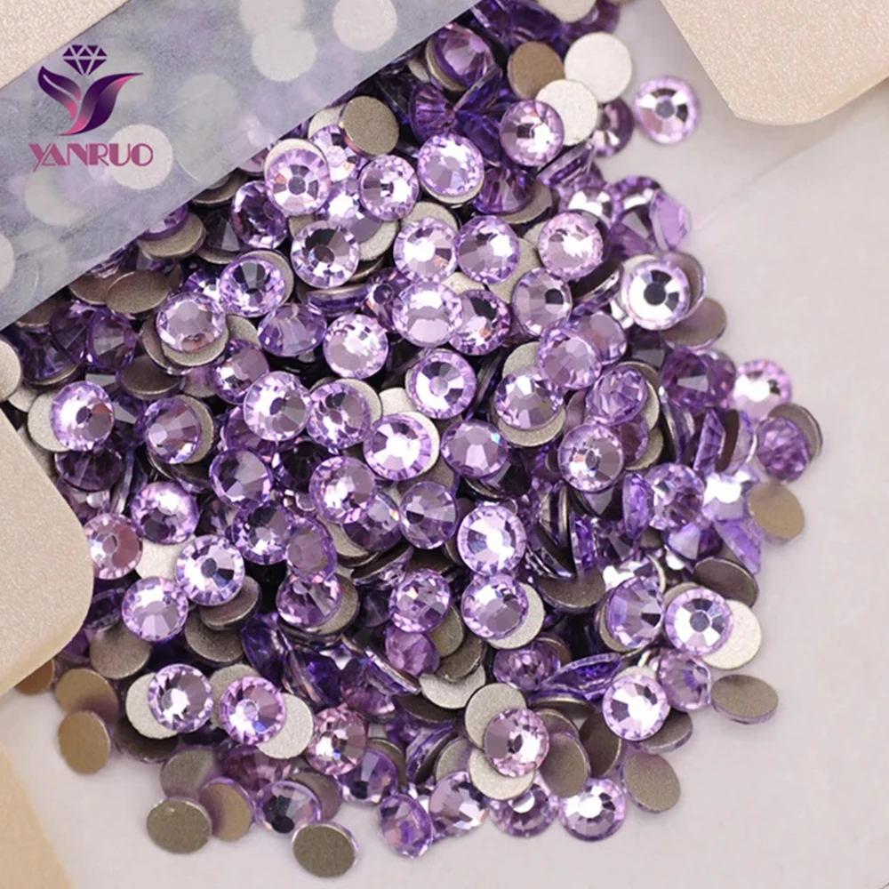 YANRUO 2058NOHF Violet Flatback Rhinetones non Hotfix Dress Ornament Crystals for Clothes