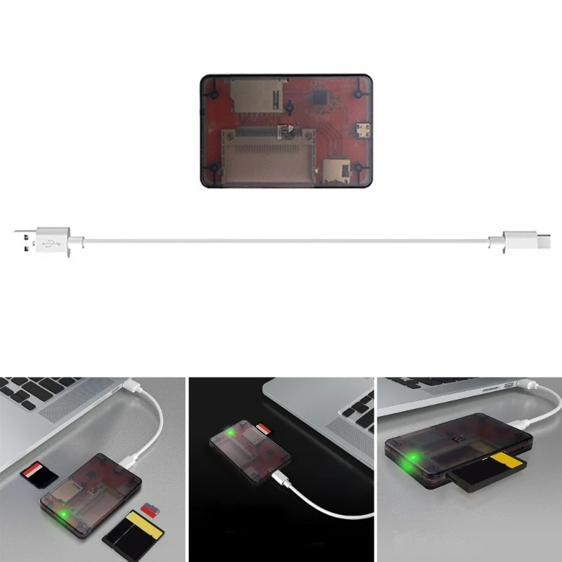 Compatible Card Reader for Iphone  Supports SD/TF/CF Memory Cards, No App Required X3UF