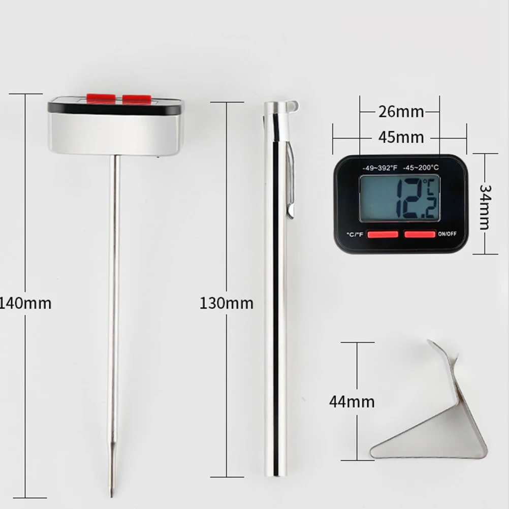 

Digital Milk Coffee Thermometer Premium Material Lightweight Practical Tool Clear Temp Reading Home Cafe Electronic Temp
