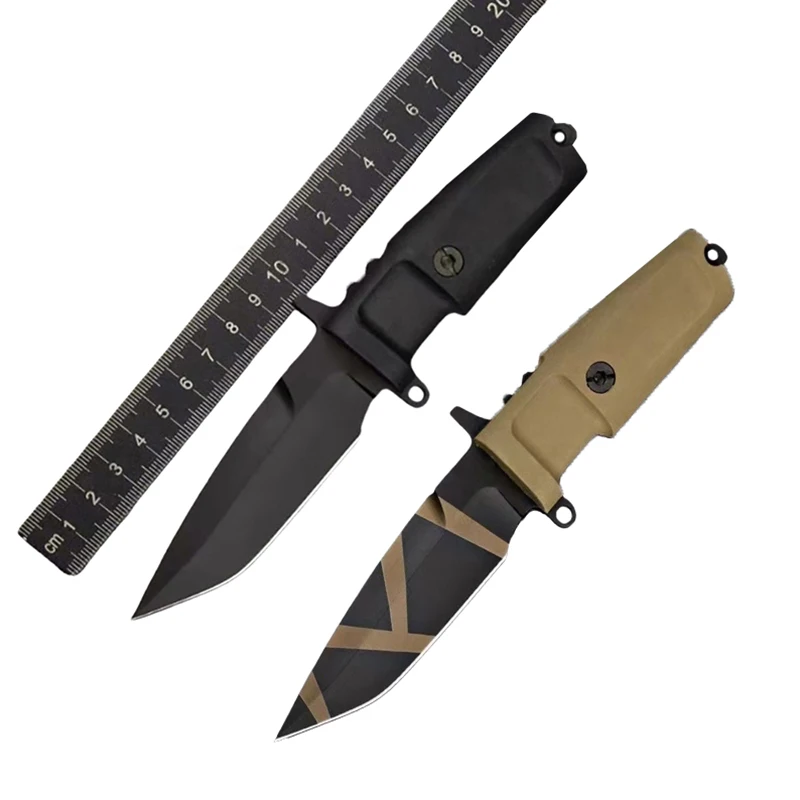 

Small Exr ColMoschin C Straight Fixed Blade Knife N690 Blade TPR Rubber Handle Hunting Tactical EDC Survival Tool Knives
