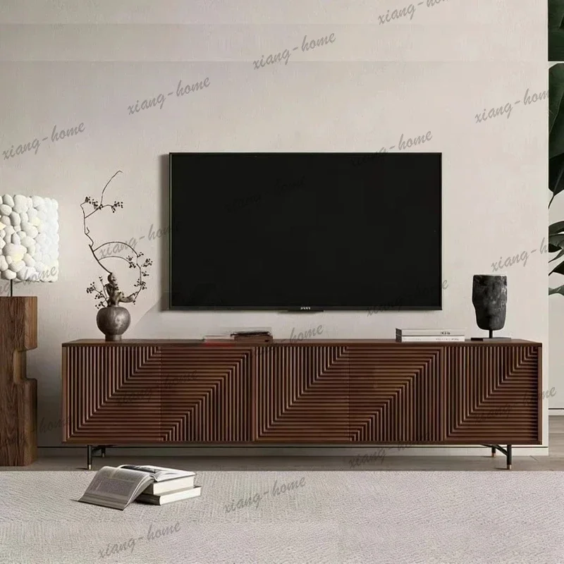 LJY Brown Drawers Tv Cabinet Custom Modern Design Wooden Vintage Tv Cabinet Living Room Display Space Fernseher Tisch Furniture