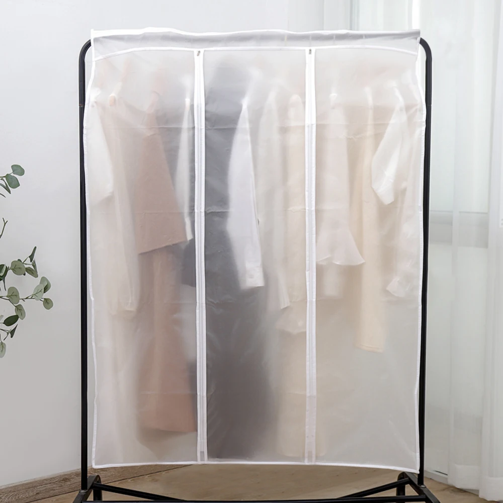 Clothes Cover Protector Hanging Garment Storage Bag Translucent Waterproof Hanging Storage Bag for Wardrobe with Full Zipper