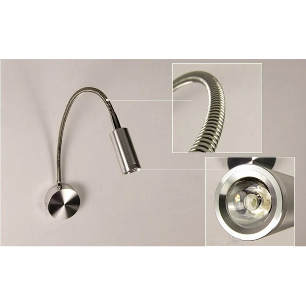 

3W 30Cm Flexible Arm Led Wall Light Warm White Aluminum Gooseneck Lamp For Bedroom Study Ac 85-265V 200Lm 50000Hrs