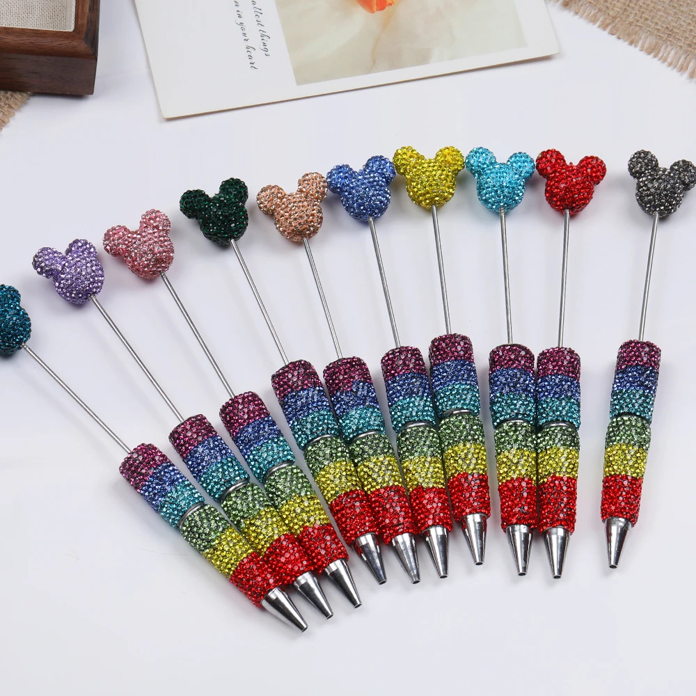 Cordial Design 10Pcs 25*156MM DIY Jewelry/Rhinestone Plastic Pens/Hand Made/Beaded Pen Accessories/Beadable Pen Findings #17688