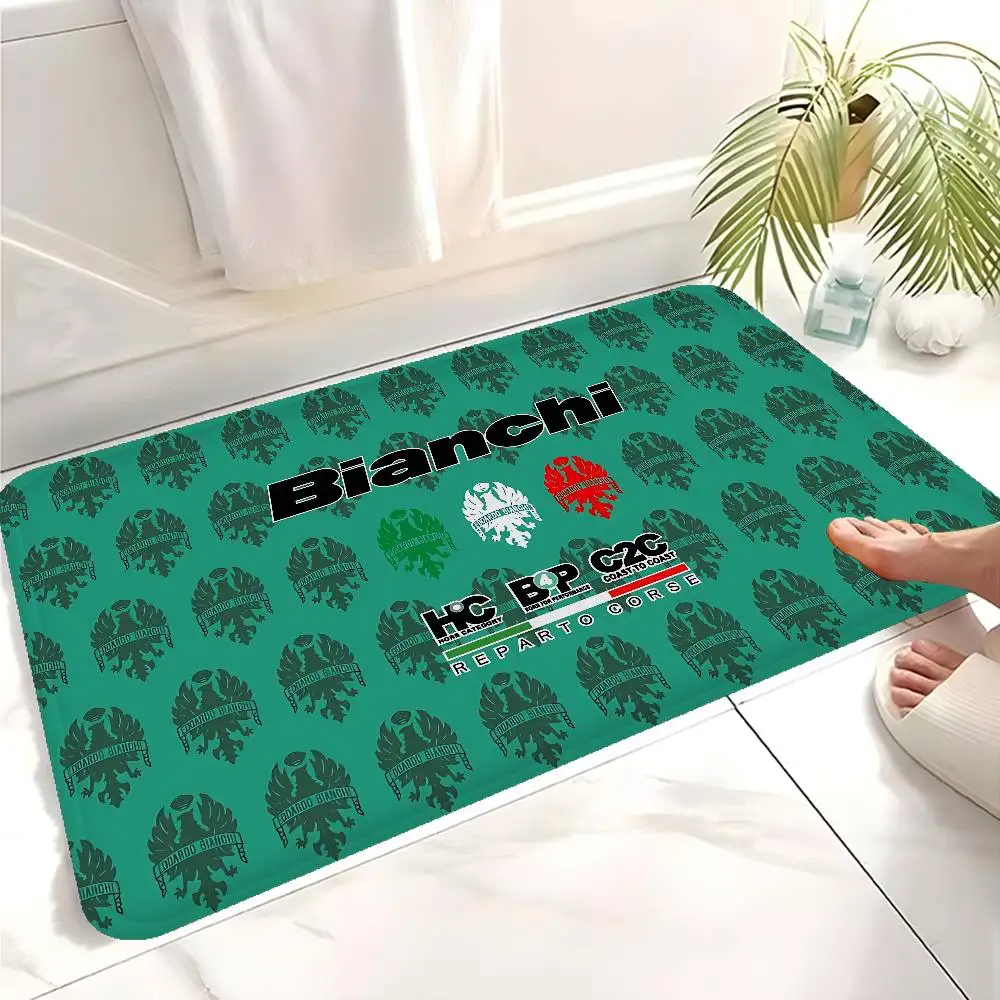 B-bianchi-S Bicycle Logo Entrance Door Mat Nordic Style Bedroom Living Room Doormat Home Balcony Anti-Slip Modern Home Decor