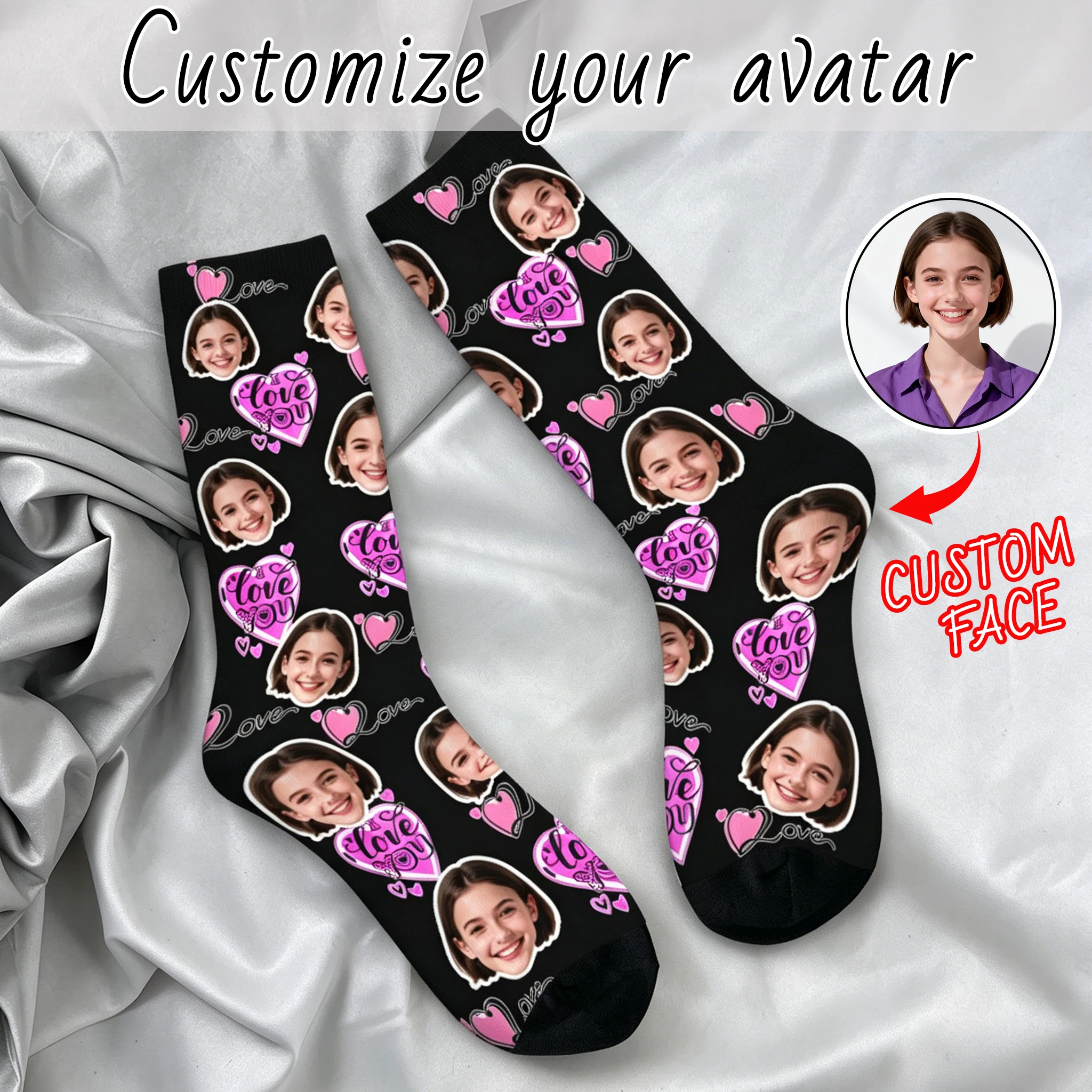 

Custom avatar socks for men and women custom photo socks personalized picture socks photo socks personalized gifts