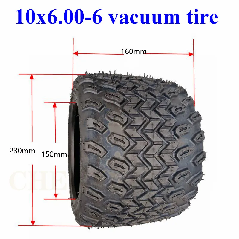 10'' Widened Vacuum Tyres 10x6.00-6 Electric Scooter Motor Special Tyre 10*6.00-6 for Citycoco   Tubeless Tire