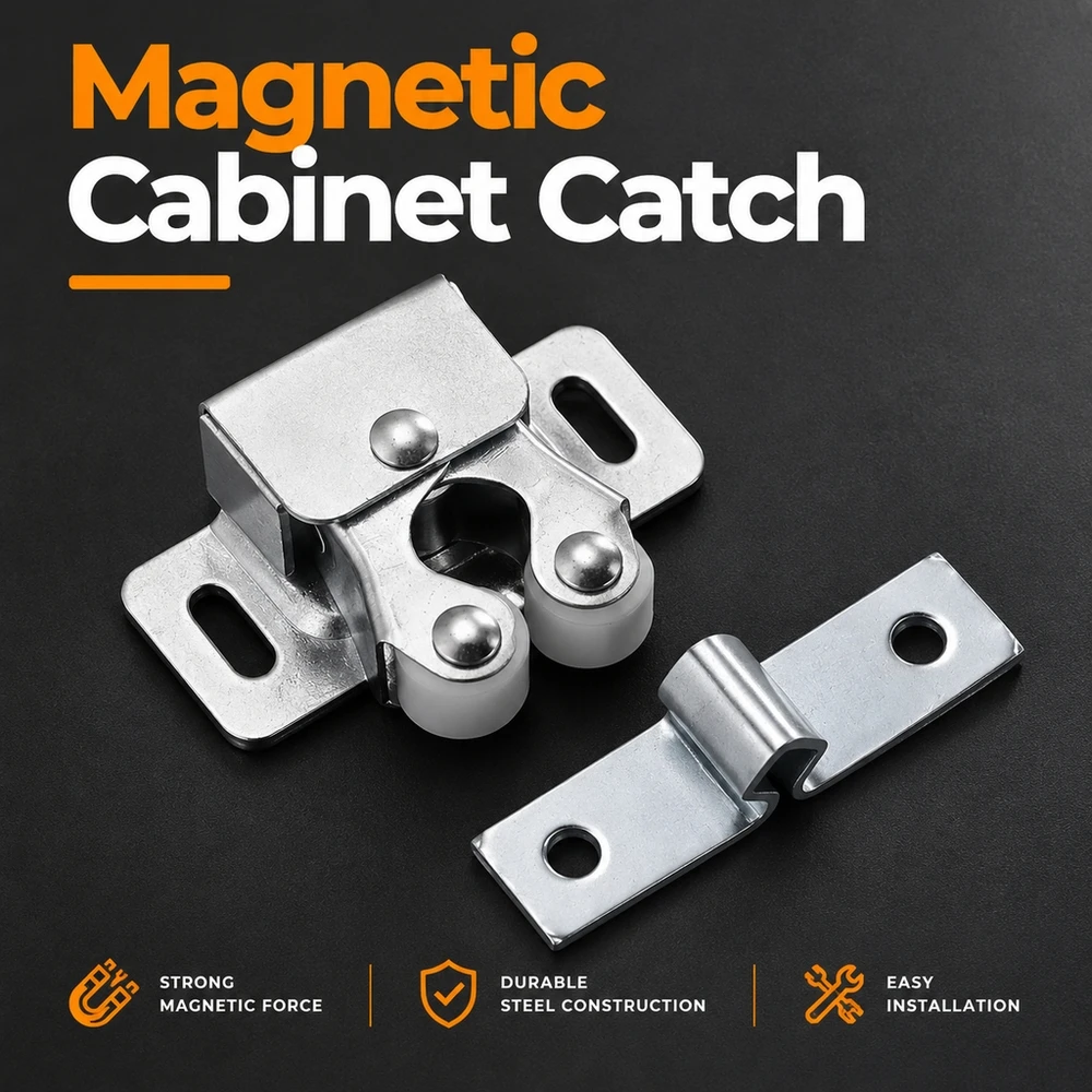 Cabinet Door Catch Magnetic Touch Latch Push Open Self Closing Hardware for Kitchen Cupboards Wardrobes