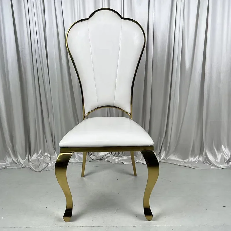 Round back fancy gold metal chair hotel banquet chair