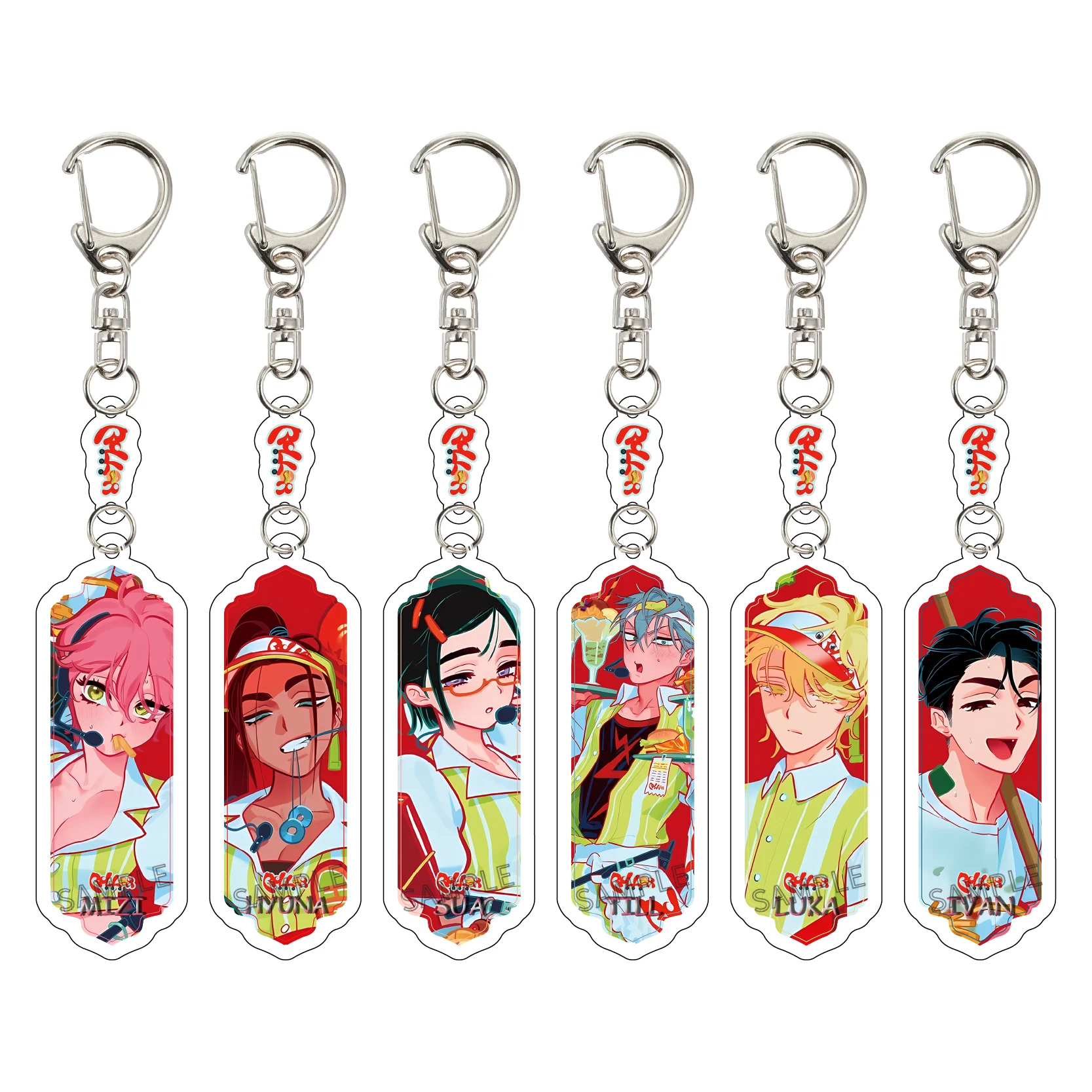 Anime Alien Stage Pendant Keychain Acrylic Stand Car Key Chain for Mizi Sua till Ivan Hyuna Luka Cosplay Accessories Fans Gifts