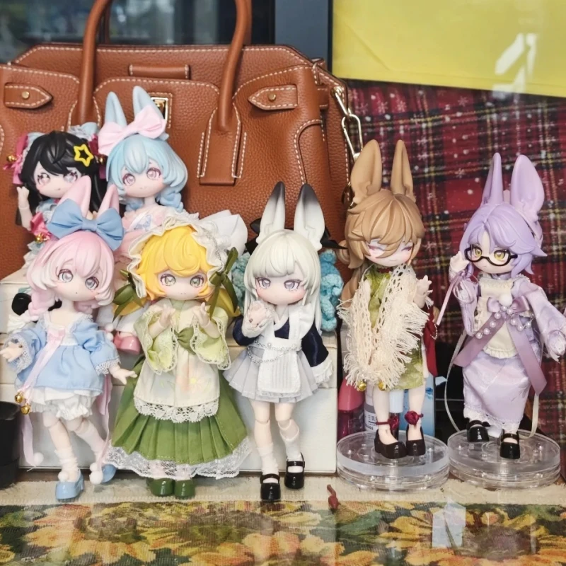 حقيقية غير صالحة للأكل دمية القفز الوقت القمري الأرنب الطفل سلسلة 1/12 المنقولة صندوق أعمى أنيمي الشكل الديكور سطح المكتب مفاجأة هدية عيد الميلاد #3