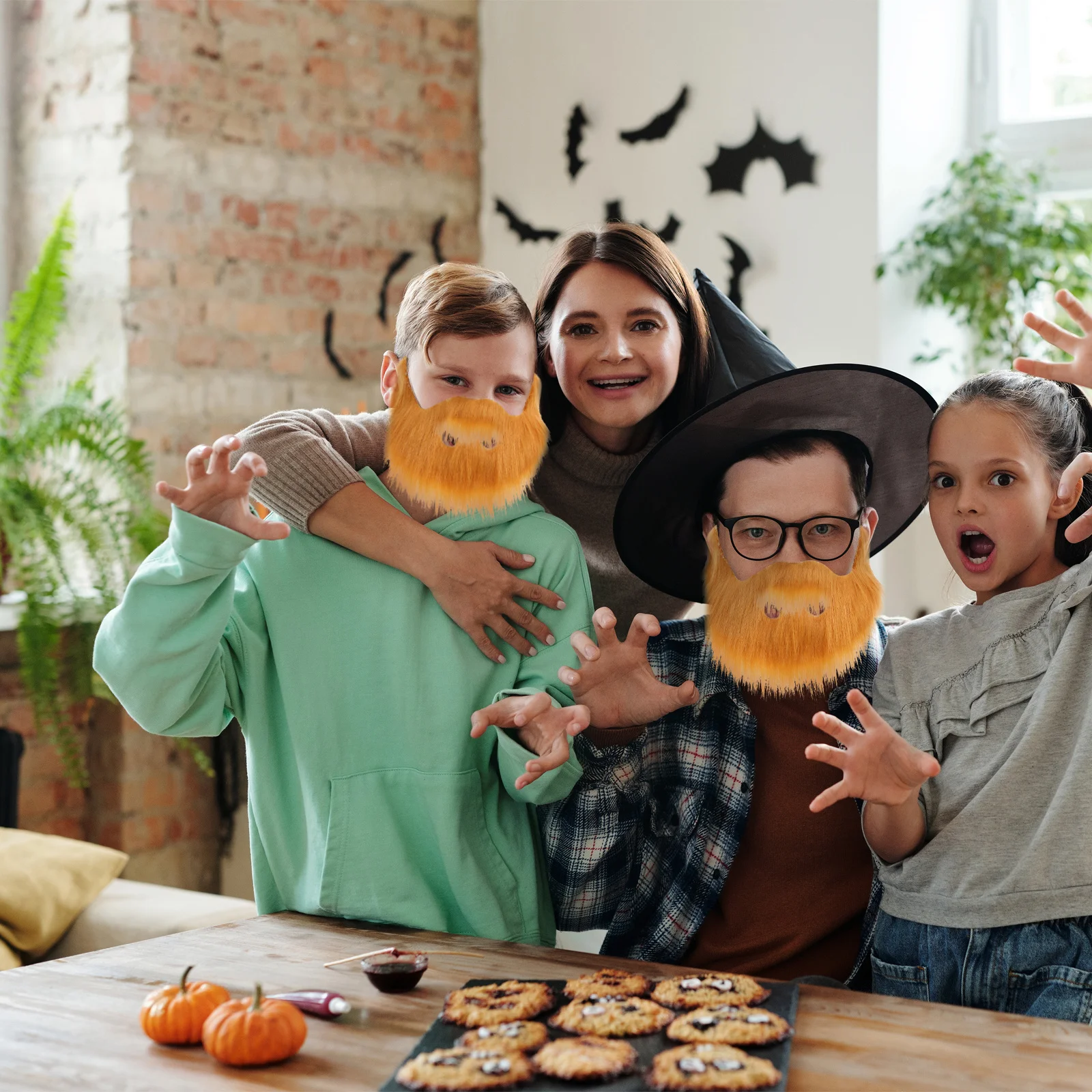 

1Set Fake Beard Eyebrow Set Lightweight Halloween Cosplay Party Performance Photo Prop Decoration Party Beard Fake Mustache