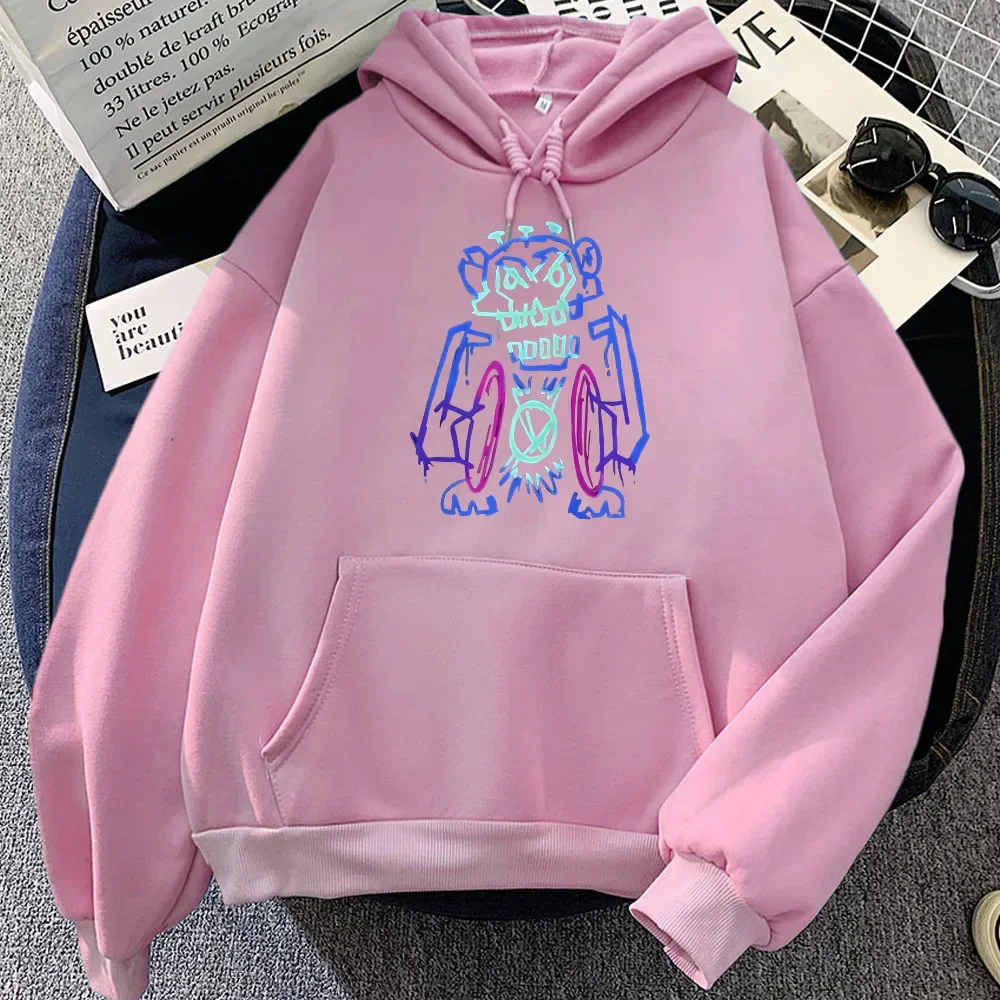 Sudaderas con capucha con estampado de dibujos animados de mono, Sudadera con gráfico de juego Jinx Arcane, ropa de invierno para Mujer, jerséis de lana con capucha, Sudadera para Mujer