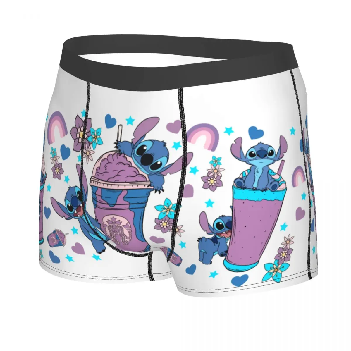 Custom Lilo And Stitch Boxers Shorts Mens Cartoon Briefs Underwear Fashion Underpants