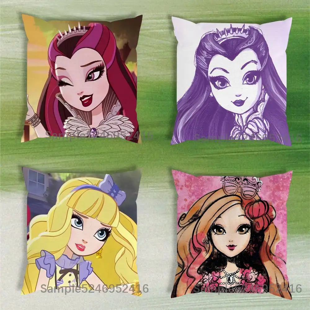 

E-Ever After High Pillow Case Short Plush Sofa Decorative Gift Home Double-sided Printing Cushio
