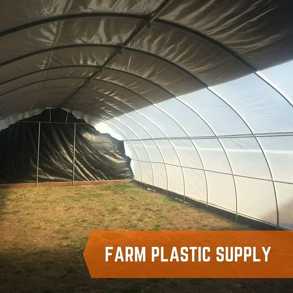 90% Reflective 6 Mil Black & White Greenhouse Film, 20' x 75' for Gardening and Agriculture