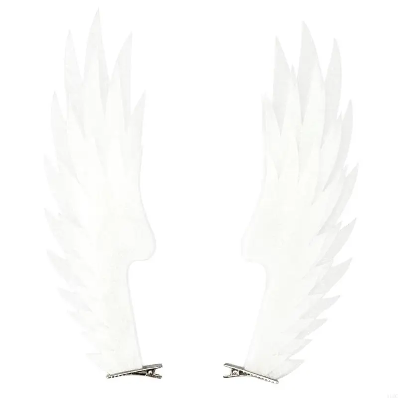 Child Safe Angel Wing Hair Clip Lightweight And Cloth Fabric Design Barrette 
