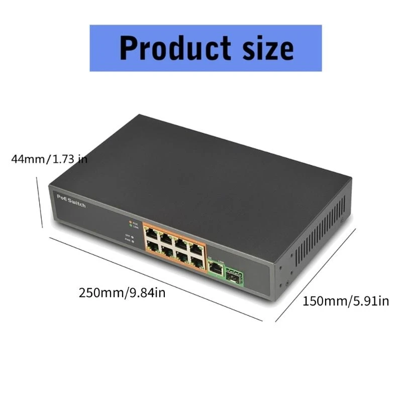 Q5WA Eficiente energéticamente eficiente 10 puertos Poe Ethernet Smartnet más inteligente 8x Poe+ @ 55W, 2x 1G SFP con Opción