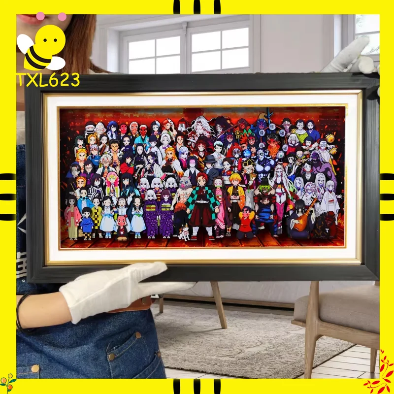 

Demon Slayer Zangetsu Chara, фигурка, подставка, аниме, окружающая коллекционная игрушка ручной работы для рисования, подарок с полным изображением