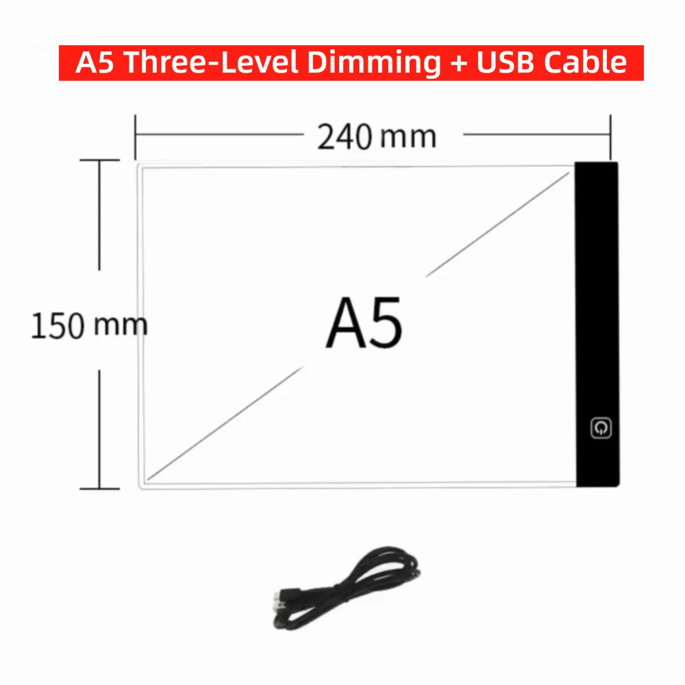 Three Level Dimmable Led Light Pad Eye Protection Light-transmitting Painting Pad Brightness Adjustable A4/A5