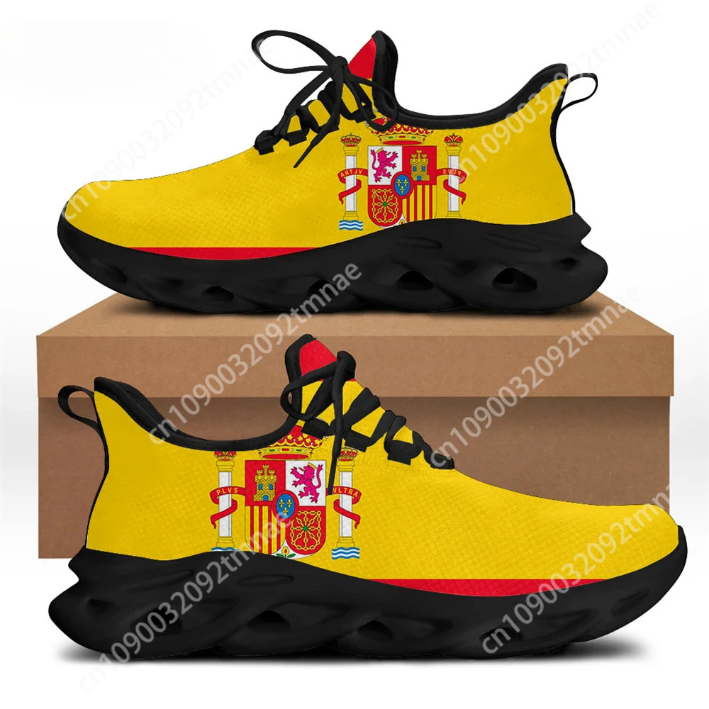 FORUDESIGNS Retro Spanish Flag Custom Pattern Casual Men Shoes Flats Sneakers for Teen Boys Comfortable Breathable Men's Walking