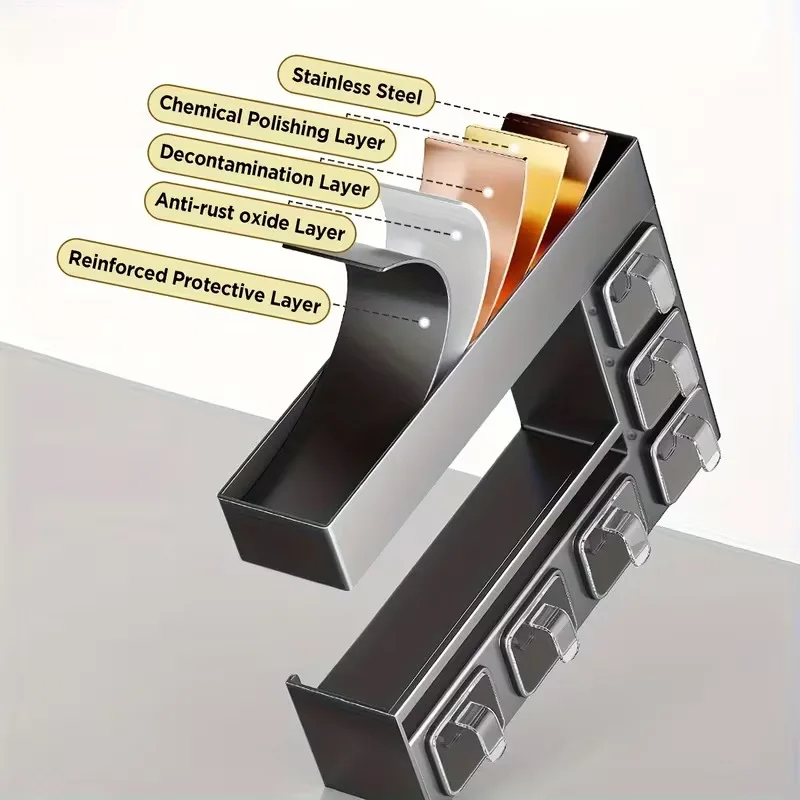 2026년 신제품 벽걸이형 금속 향신료 랙, 4/5/6개의 양념통 포함, 병, 항아리 및 용기용 공간 절약형 주방 정리함