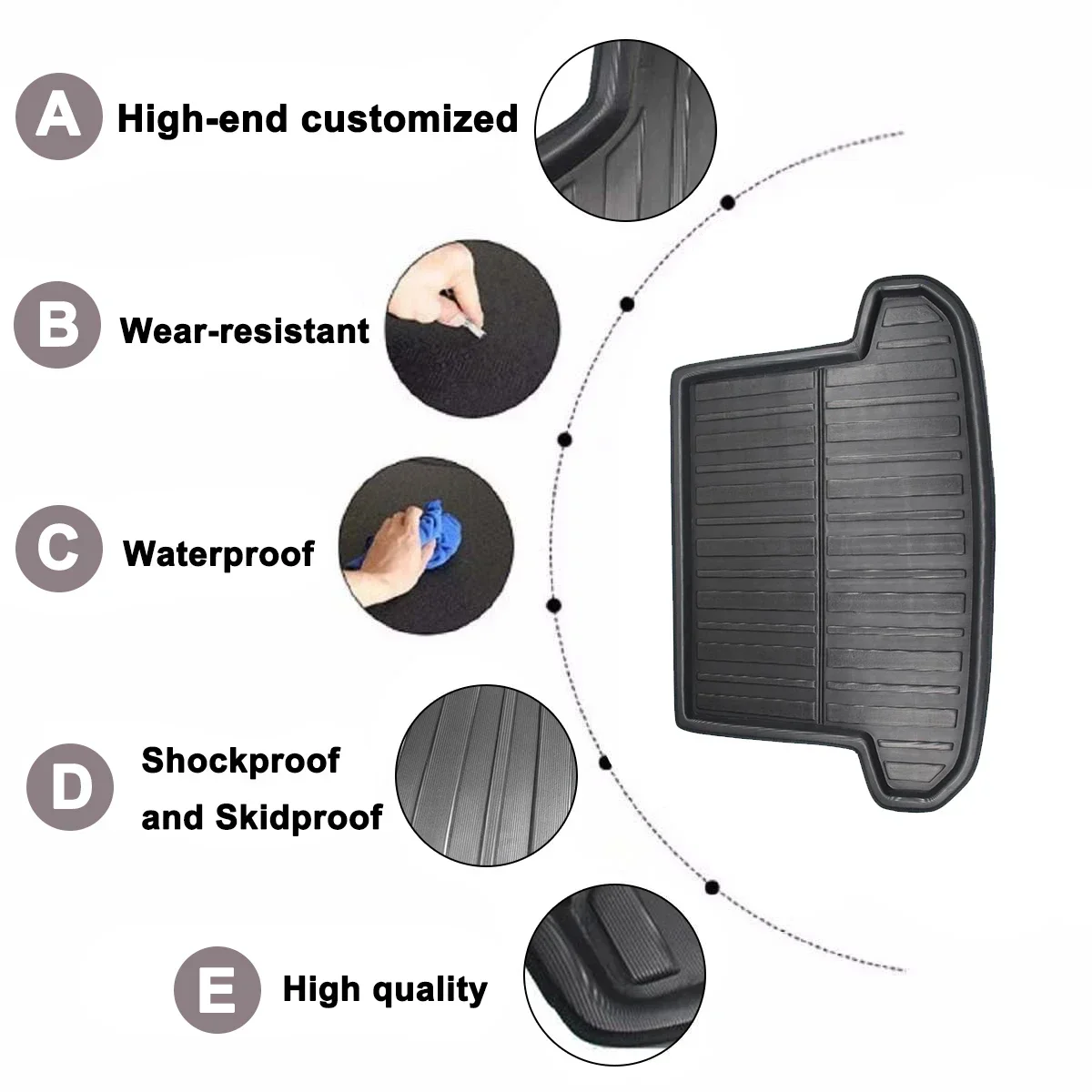 Car Tray Boot Liner Cargo Rear Trunk Cover Matt Mat Boot Liner Floor Carpet Mud For Hyundai Tucson TL 2015 2016 2017 2018 2019 image 3