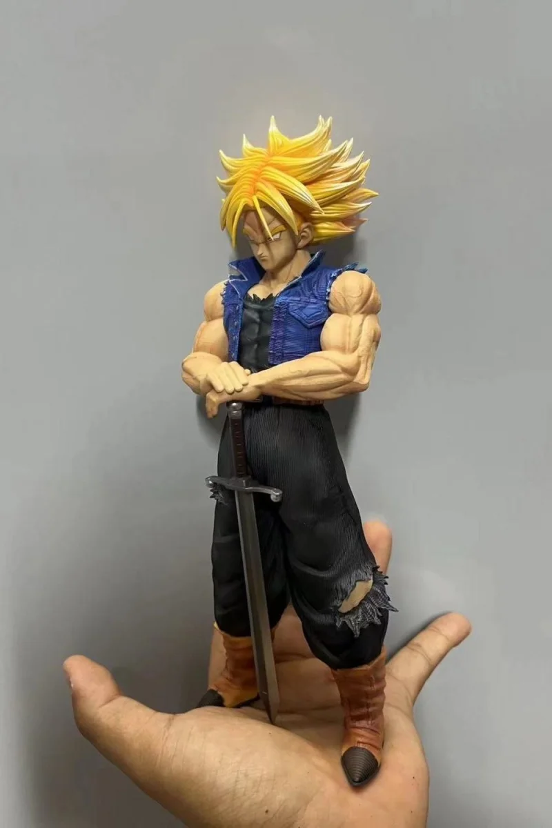 Anime Dragon Ball Z Trunks, Figuras de Ação Trunks do Futuro, Brinquedos Modelo PVC, Postura em Pé, Coleção Estátua Gk, Presente, 25cm