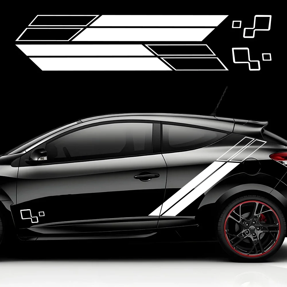 Car Door Side Stickers for Renault megane Auto Sport Stripes Decoration Vinyl Decals PVC Self-adhesive Car Body Film Accessories
