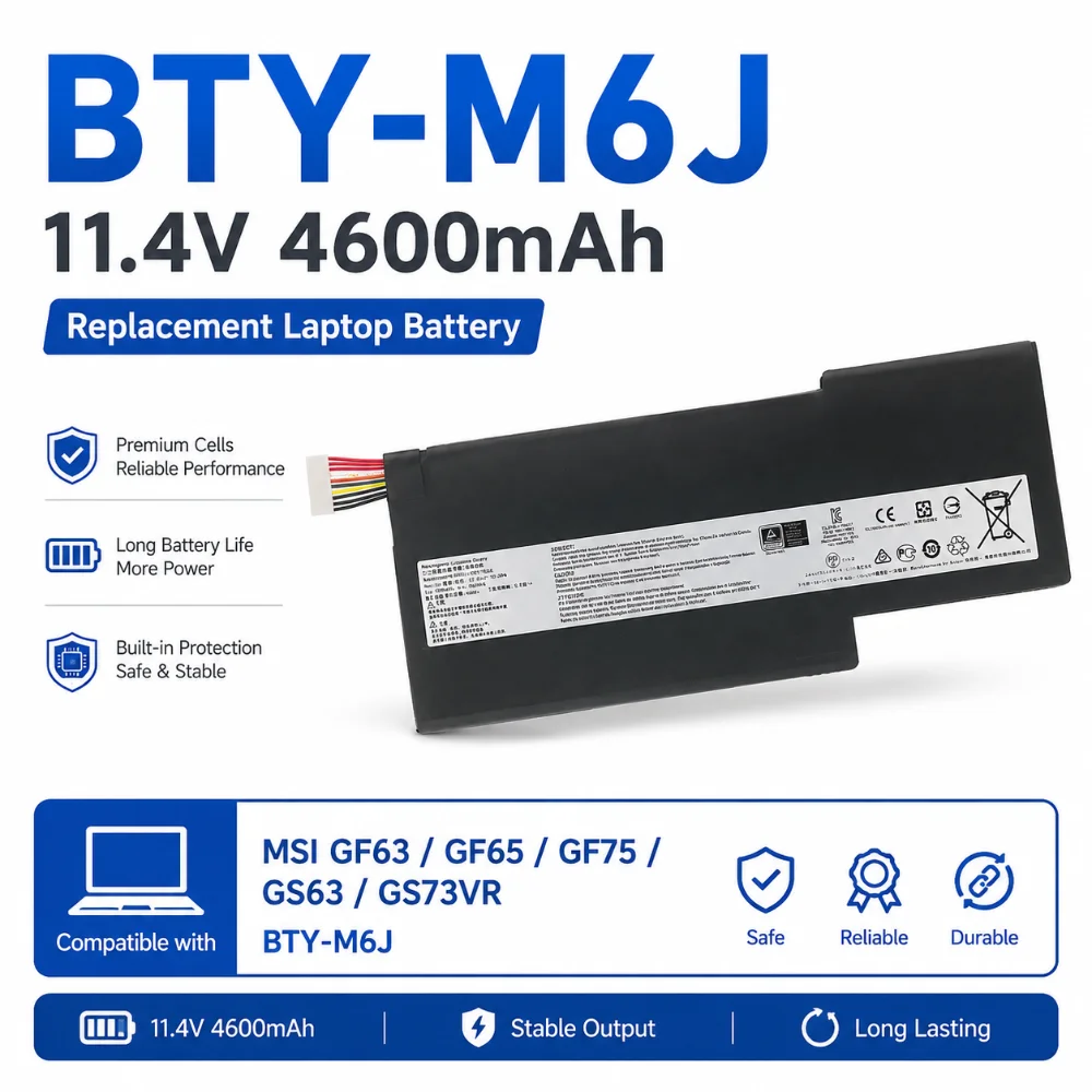 4600mAh BTY-M6J Laptop Battery For MSI GS63VR GS73VR 6RF-001US BP-16K1-31 MS-17B1 MS-16K2 9N793J200 Tablet