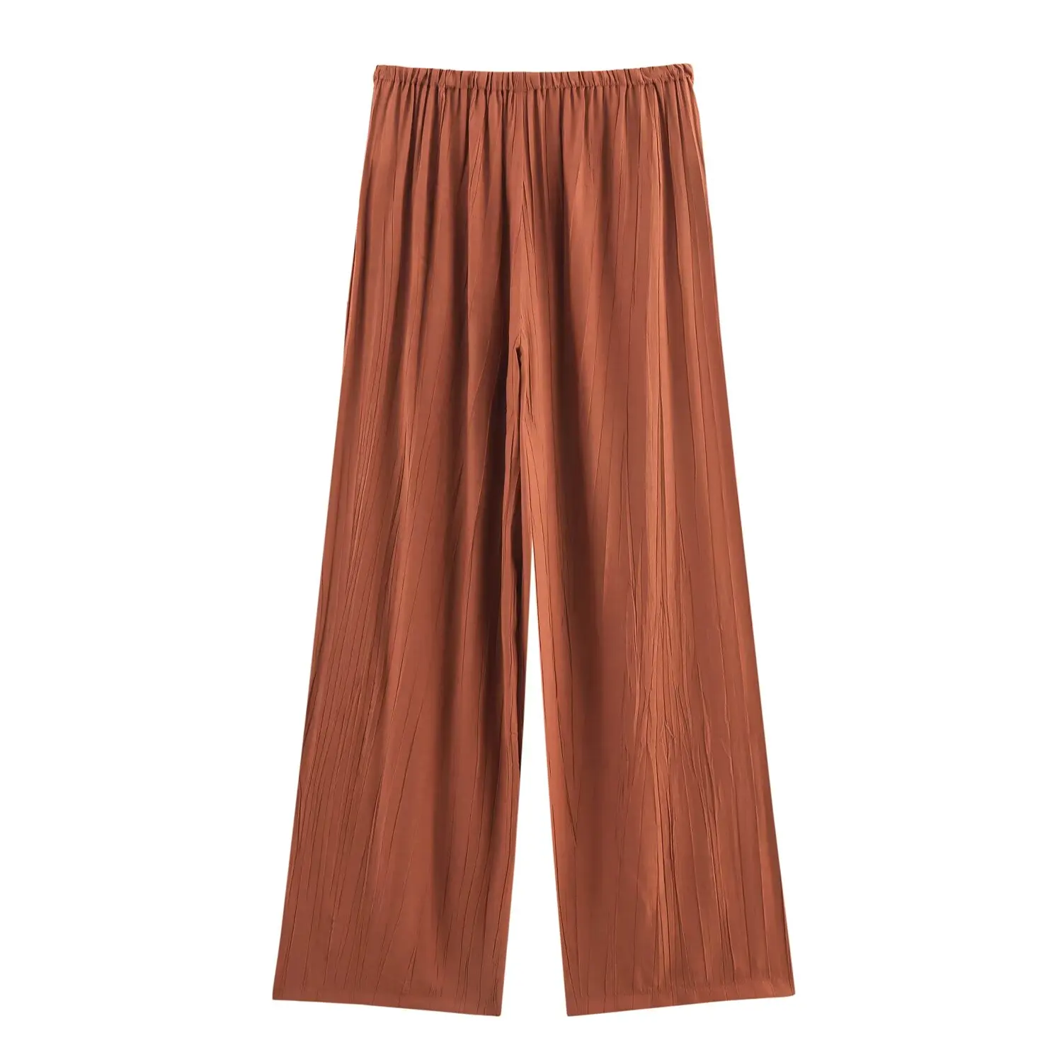 Willshela Set 2 Potong Linen Wanita Kemeja Lengan Pendek dan Celana Lurus Celana Panjang Pinggang Elastis Kasual Wanita Chic Koordinat