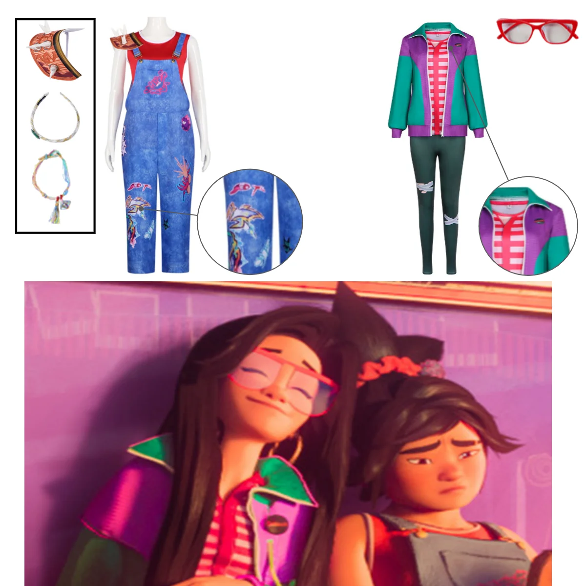 

Forgotten Island Jo Raissa Cosplay Full Set 90s Retro Island Adventure Style for Girls Halloween Stage Costume Daily Clothing