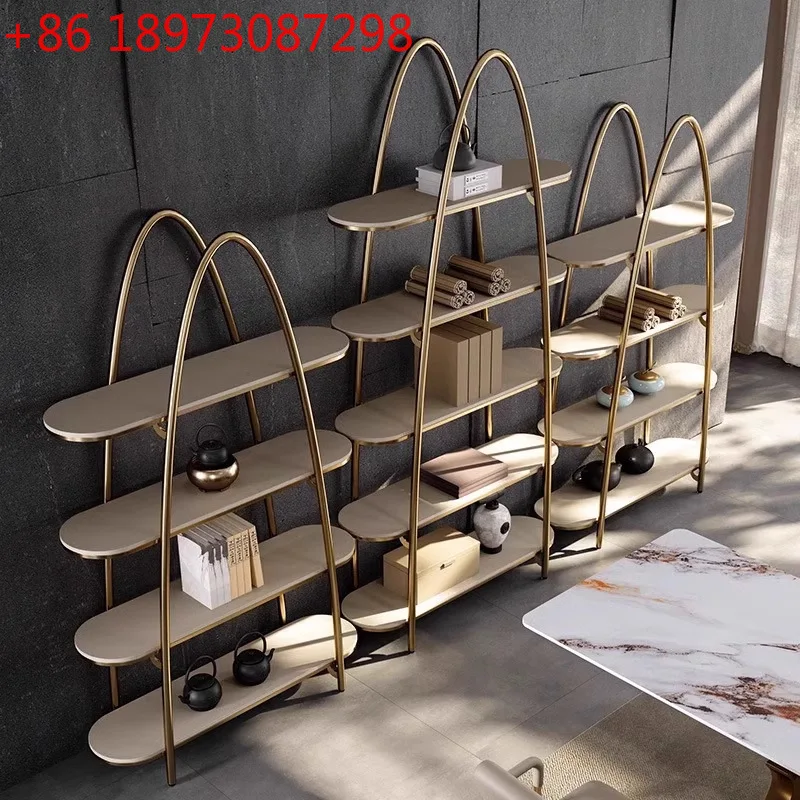 

Легкая роскошная книжная полка Полка для книжного шкафа из нержавеющей стали