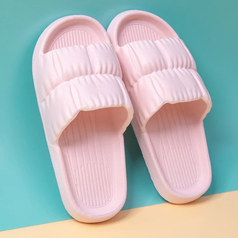 Women Home Shoes Thick Platform Slipper Summer Beach Flip Flops Women EVA Soft Sole Flat Shoes Mute Non-slip Slides Beach Sandal