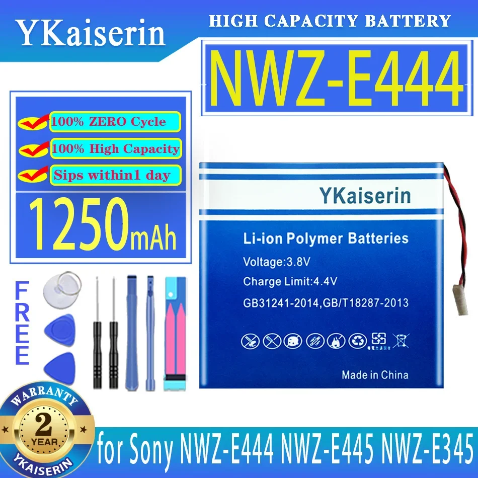 YKaiserin 1250mAh Battery for Sony NWZ-E444 NWZ-E445 NWZ-E345 NWZ-WH303 E373 E383 A864 A865 LIS1425HNPC SRS-BTV5 NWZ-E344