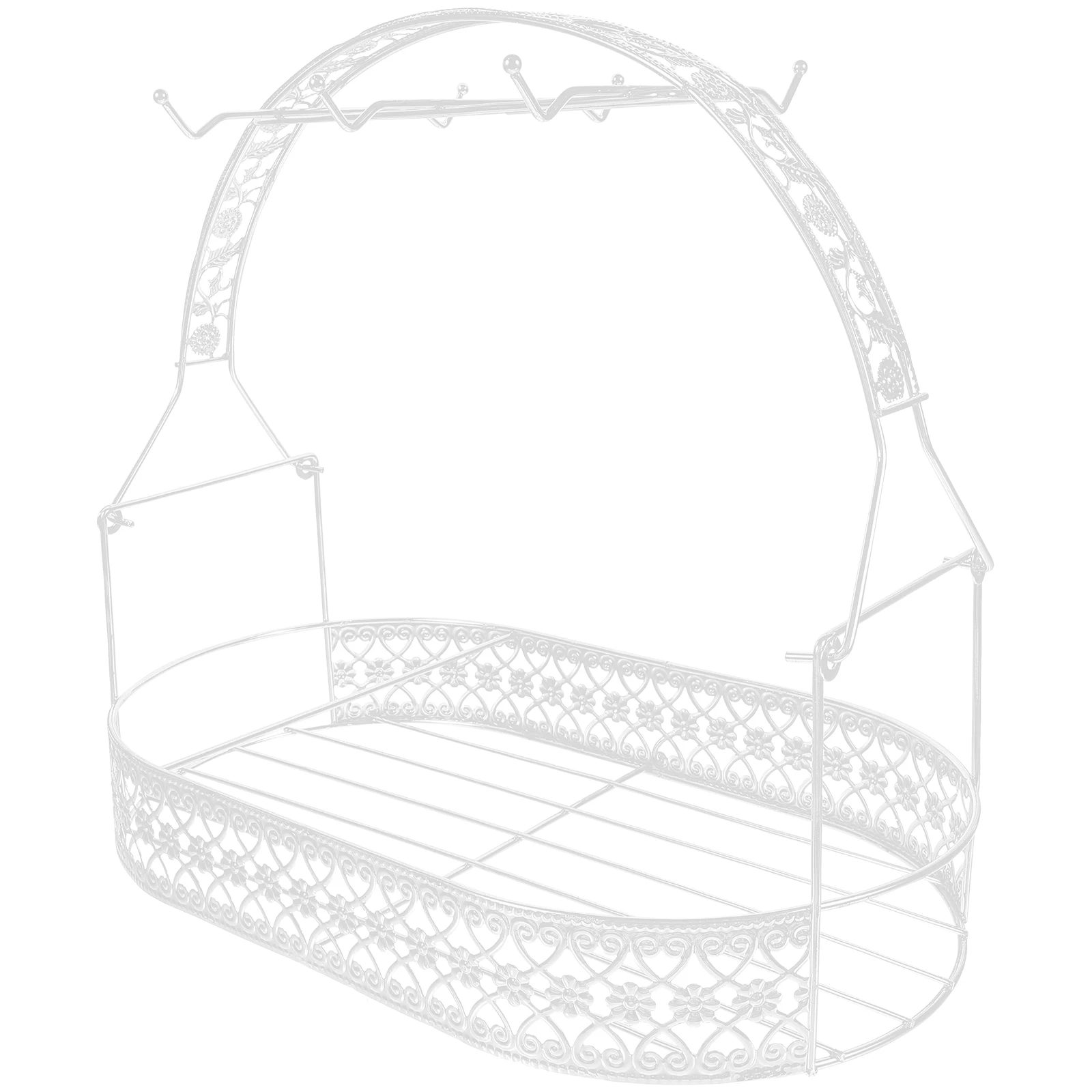 

Drainer St Rack Holder 6 Cups Jar 1 Jug 1 Teapot Draining Shelf Kitchen Living Room Office Mug Storage Solution Cup