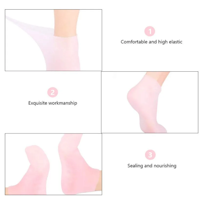 Silicone Moisturizing Socks Exfoliating Gel Heel Socks Callus Cracked Dead Skin Remove Protector Pain Relief Foot Care