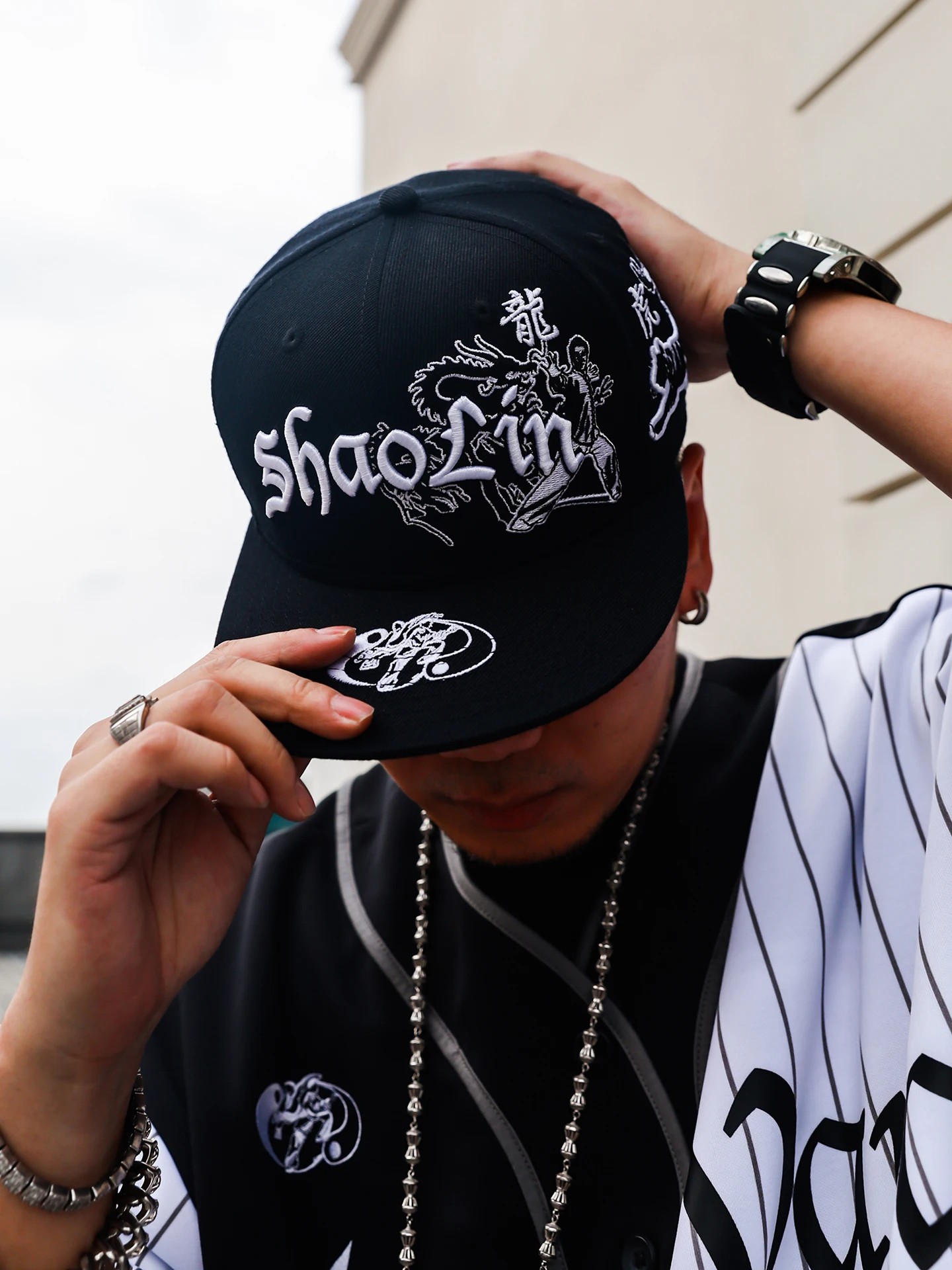 acusa-american-style-shaolin-five-form-martial-arts-heavy-duty-3d-embroidery-full-enclosed-5950-cap-flat-brim-baseball-hat-fo