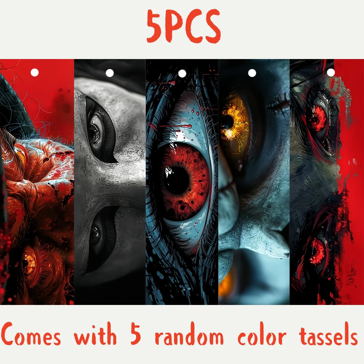 

5 PET printed bookmarks to add fun to reading, the perfect back-to-school gift for campus (random tassel color)