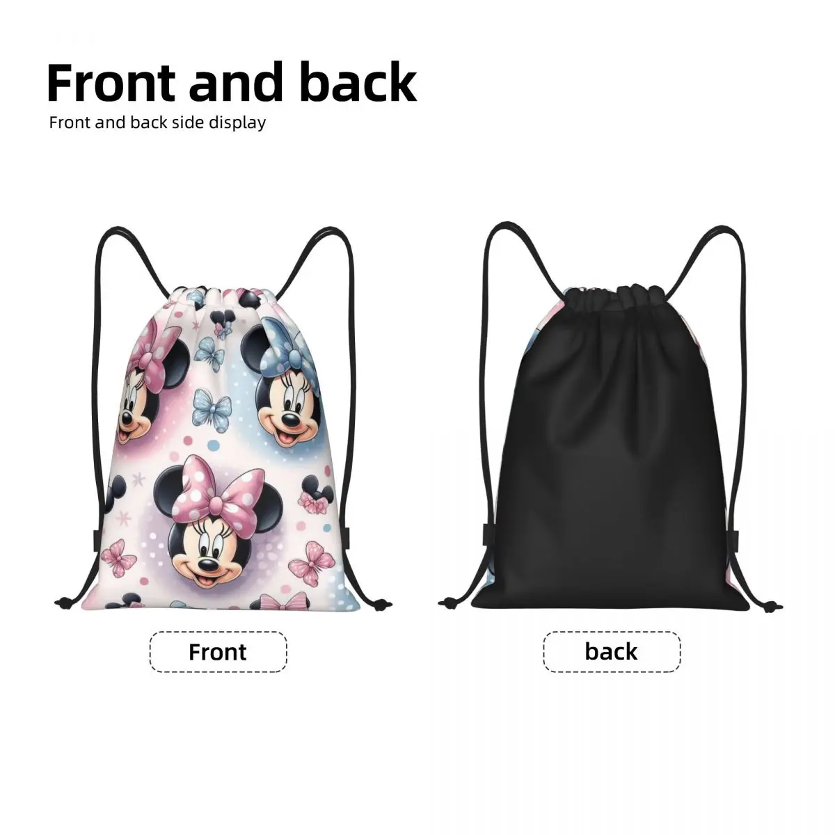 Custom Mickey Mouse Drawstring Bags Women Men Lightweight Sports Gym Storage Backpack