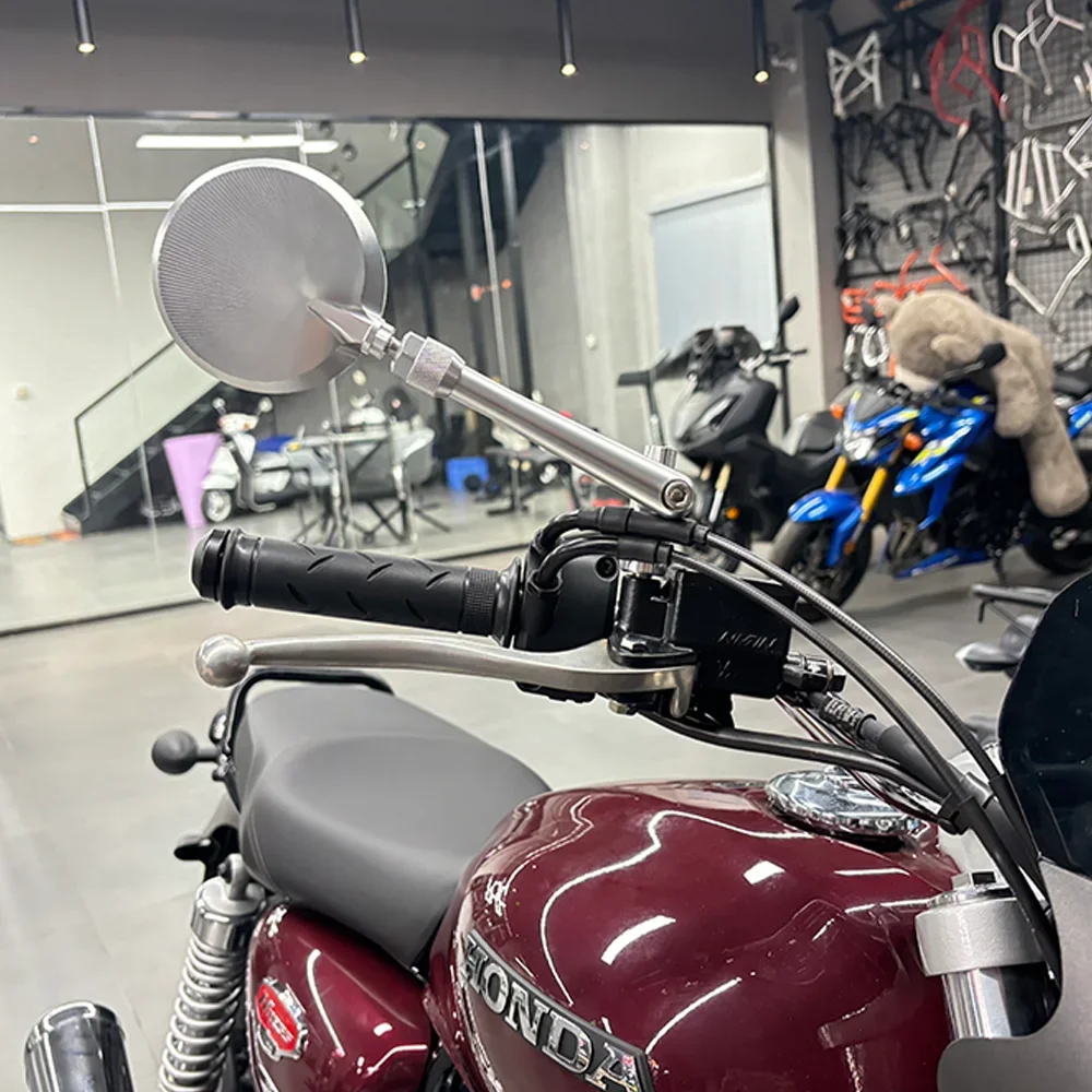 

Мотоциклетное зеркало заднего вида в стиле ретро, подходит для Honda CB350 CB650R CB1000R CB1100 CB01300, голубое зеркало заднего вида с антибликовым покрытием