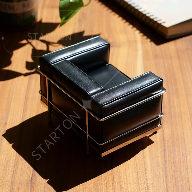 For 1928 Art Furniture Collection Ornaments, Mini Furniture Museum Miniature Scene Chair, Corbusier LC3 Sofa 6:1 Doll Furniture
