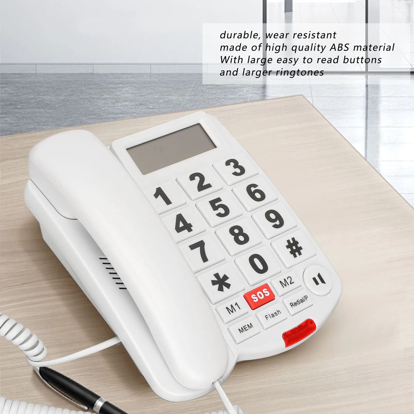 LD‑265CID Big Button Corded Phone One Touch Dial Hands Free Caller ID Telephone for Hearing Impaired Seniors