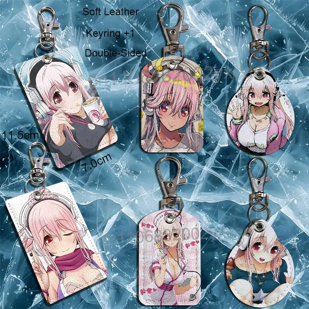Porte-cartes en cuir Super Sonico, personnage de dessin animé, chanteur, jeu, anime, pour cartes d'identité, de contrôle d'accès et de métro